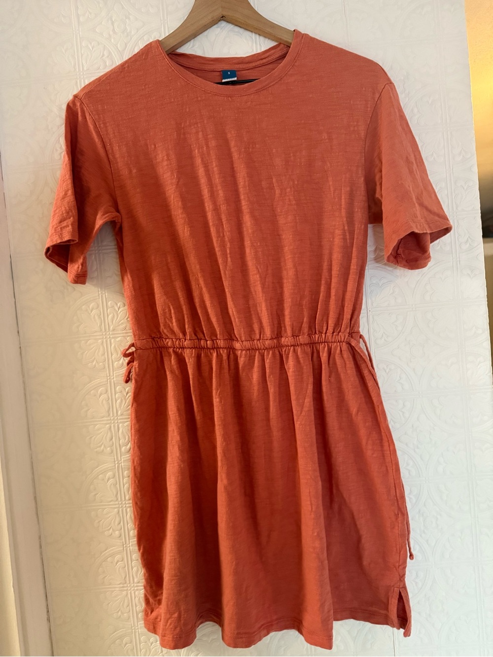 Old Navy Coral Slub Knit Short Sleeve Tee Dress